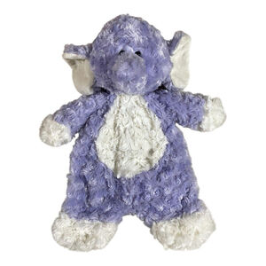 Baby Ganz Elephant Flat a Pat Lovey Purple Plush Toy Security Blanket Minky 16”